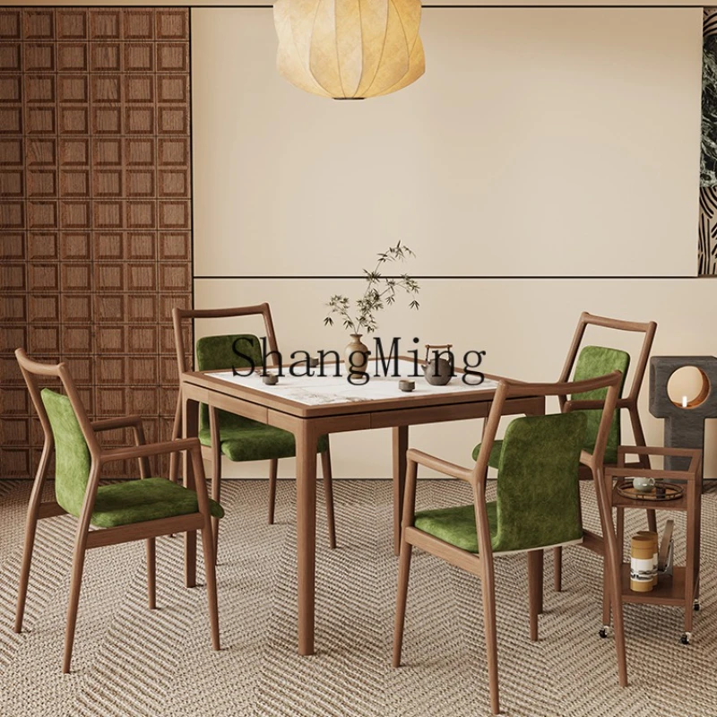 DHY solid wood chess and card table and chair combination rock slab table household new Chinese dining table
DHY solid wood chess and card table and chair combination rock slab table household new Chinese dining table