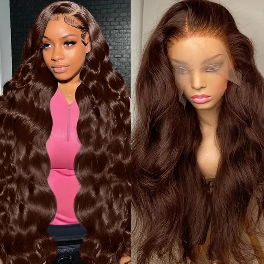 Body Wave 13x4 HD Lace Front Wig Chocolate Brown Brazilian Human Hair Wigs 180/200% Density Brown Colored Wigs 34 inch For Women
Body Wave 13x4 HD Lace Front Wig Chocolate Brown Brazilian Human Hair Wigs 180/200% Density Brown Colored Wigs 34 inch For Women