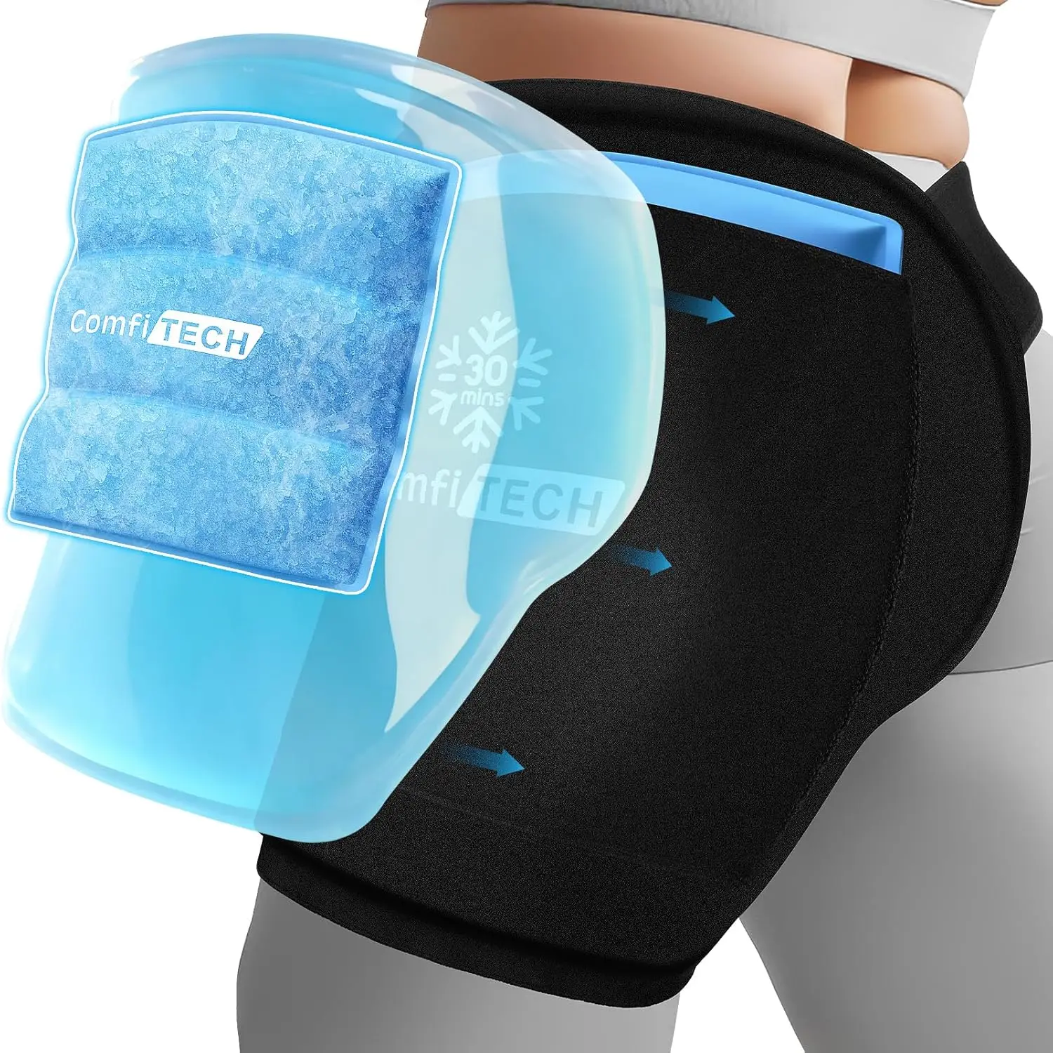 XL Hip Ice Pack Wrap with 30-Min Cooling, Reusable Cold Pack & Flexible Gel for Hip Replacement Recovery, Sciatica, Hip Flexor Pain
XL Hip Ice Pack Wrap with 30-Min Cooling, Reusable Cold Pack & Flexible Gel for Hip Replacement Recovery, Sciatica, Hip Flexor Pain