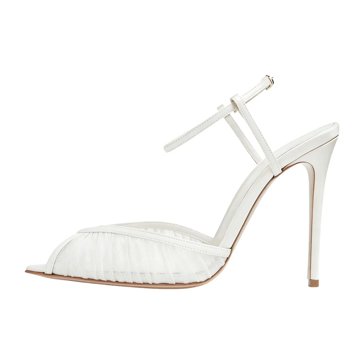 Arden Furtado Summer white Mesh Pleated Wedding shoes Pointed toe Super high heel One word buckle Sandals Peep toe Sandals
Arden Furtado Summer white Mesh Pleated Wedding shoes Pointed toe Super high heel One word buckle Sandals Peep toe Sandals
