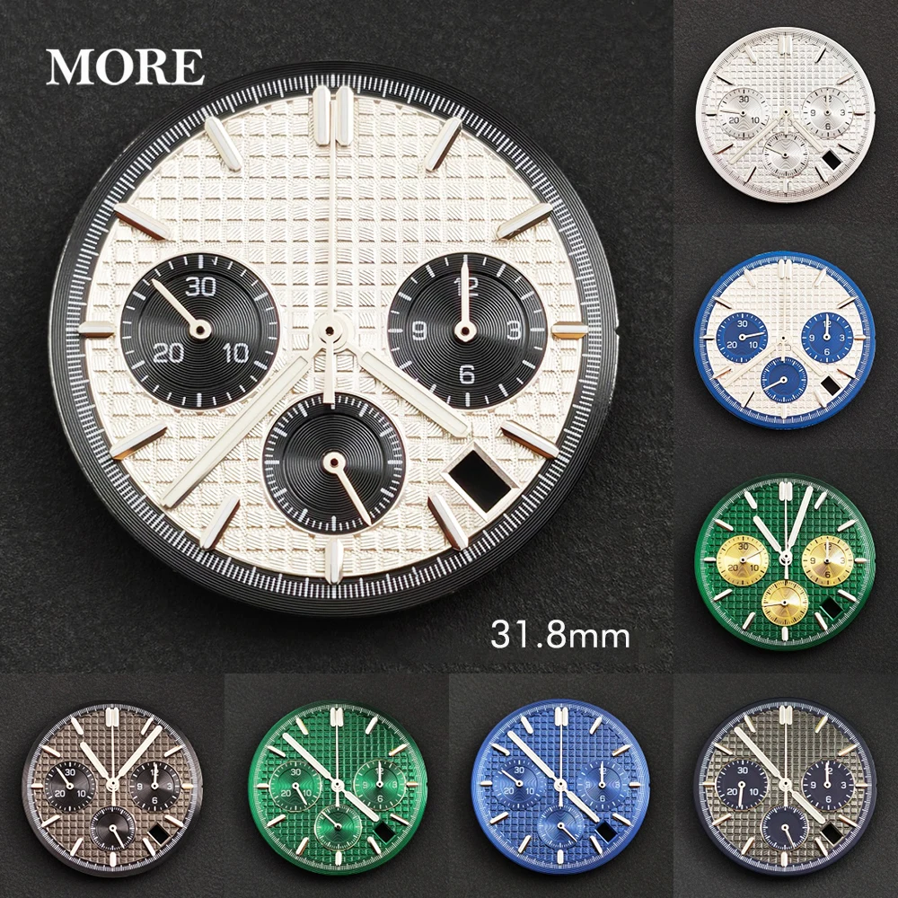 VK63 Dial 31.8mm Watch Dial Men's Quartz Watch Diamond Texture green luminous Dial VK63 Movement Modified Watch Parts
VK63 Dial 31.8mm Watch Dial Men's Quartz Watch Diamond Texture green luminous Dial VK63 Movement Modified Watch Parts