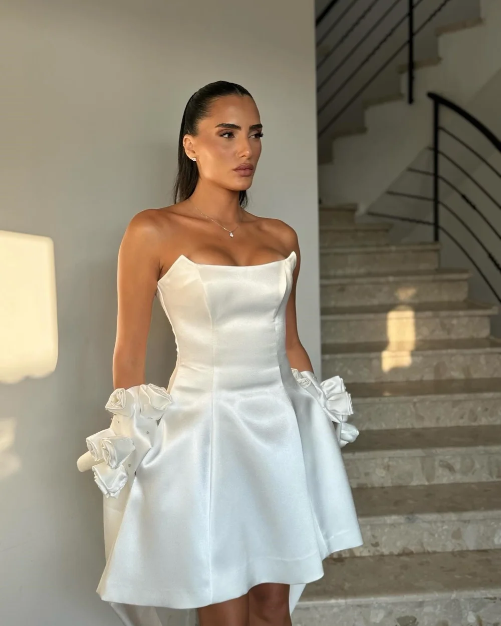 Short Satin Evening Dress For Sexy Women Vestidos de festa Elegant 3d Handmade Flowers A-Line Formal Homecoming Party Prom Gown
Short Satin Evening Dress For Sexy Women Vestidos de festa Elegant 3d Handmade Flowers A-Line Formal Homecoming Party Prom Gown