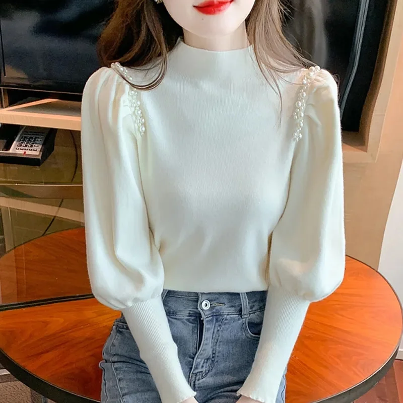 Spring Autumn Female Half High Collar Knitted Pullover Ladies Loose Knitwear Women Solid Color Long Sleeves Sweater Coat
Spring Autumn Female Half High Collar Knitted Pullover Ladies Loose Knitwear Women Solid Color Long Sleeves Sweater Coat