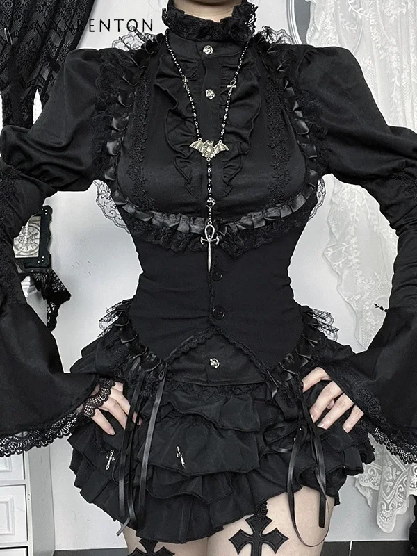 Субкультура Готический костюм Лолиты на Хэллоуин в стиле панк с воротником-стойкой, кружевная рубашка с длинными рукавами, многослойная пышная юбка, жилет, комплект из трех предметов
Субкультура Готический костюм Лолиты на Хэллоуин в стиле панк с воротником-стойкой, кружевная рубашка с длинными рукавами, многослойная пышная юбка, жилет, комплект из трех предметов