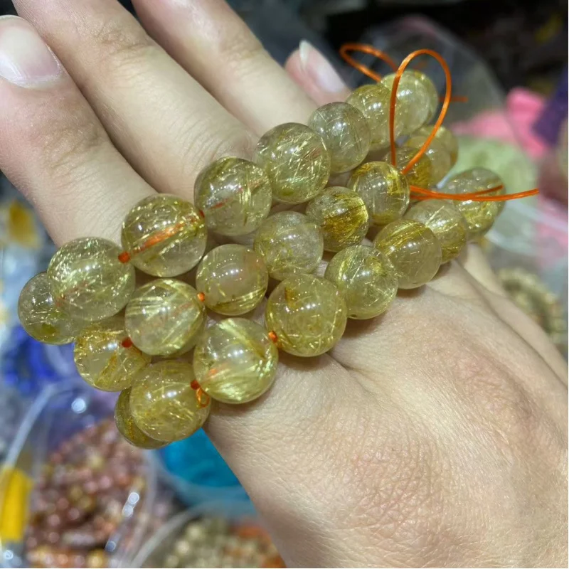 Natural Golden Rutilated Selected Quartz Yellow Loose Round Beads Bracelet
Natural Golden Rutilated Selected Quartz Yellow Loose Round Beads Bracelet