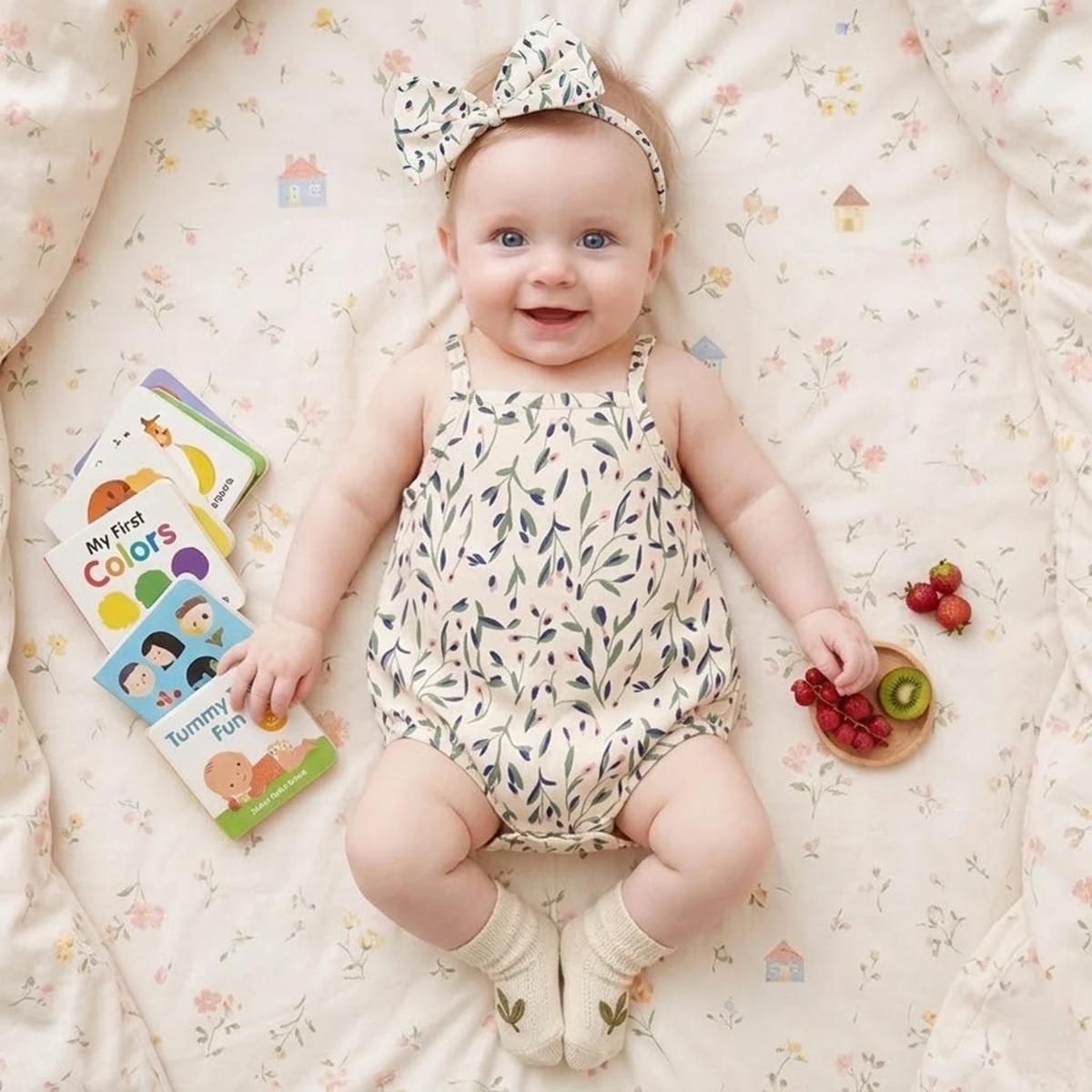 Baby Girls Bodysuits Summer Cute Infants Flower Clothing Onesies with Headband
Baby Girls Bodysuits Summer Cute Infants Flower Clothing Onesies with Headband