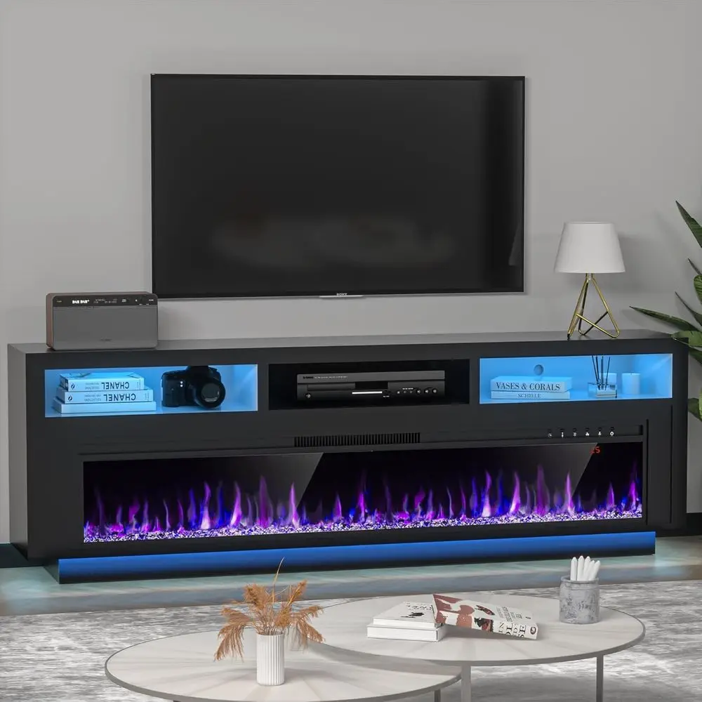 Электрический камин с телевизором 65, развлекательный центр, светодиодная подсветка, шкаф для хранения, медиа-стол, черный
Электрический камин с телевизором 65, развлекательный центр, светодиодная подсветка, шкаф для хранения, медиа-стол, черный
