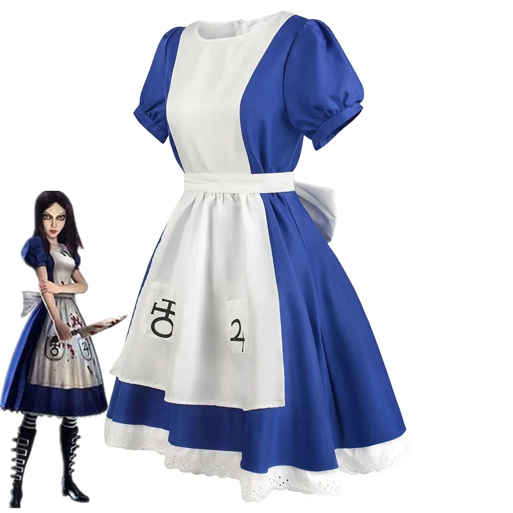 Game Alice Madness Returns Cosplay Costume Halloween Maid Dresses Apron Dress and Socks Women Anime Girl Carnival Party Dress Up
Game Alice Madness Returns Cosplay Costume Halloween Maid Dresses Apron Dress and Socks Women Anime Girl Carnival Party Dress Up