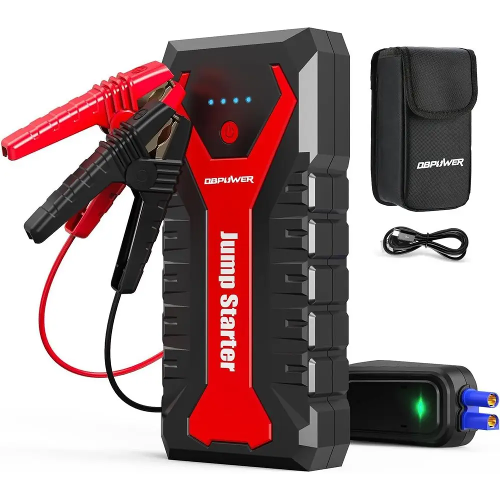 12V Lithium-Ion Car Jump Starter for 8.0L Gas/6.5L Diesel Engines with Smart Clamps, Quick Charge, LED & Storage Bag
12V Lithium-Ion Car Jump Starter for 8.0L Gas/6.5L Diesel Engines with Smart Clamps, Quick Charge, LED & Storage Bag