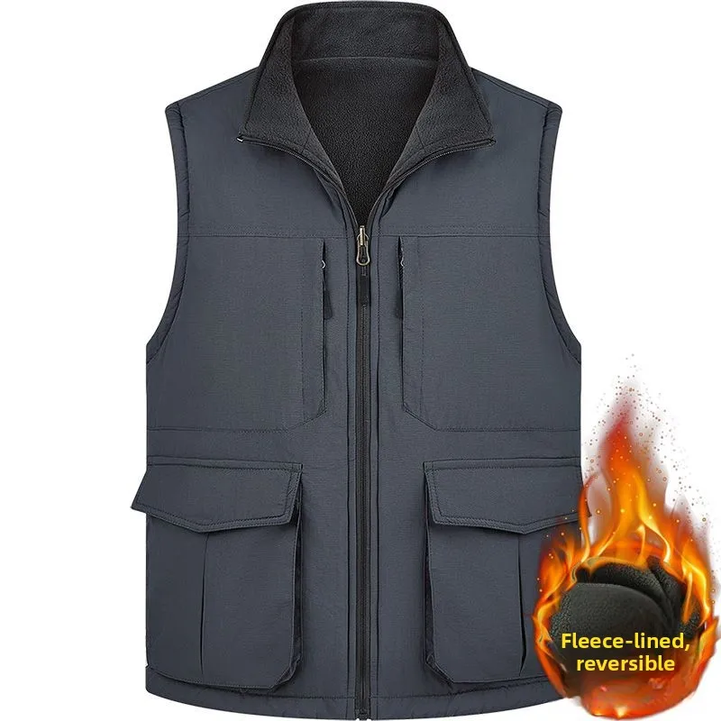 Double-Sided Wear Fce Lined Vest Men's Women's Workwear oulder Pad Vest Outerwear Warmth Enhanced Vest Busin Casual
Double-Sided Wear Fce Lined Vest Men's Women's Workwear oulder Pad Vest Outerwear Warmth Enhanced Vest Busin Casual