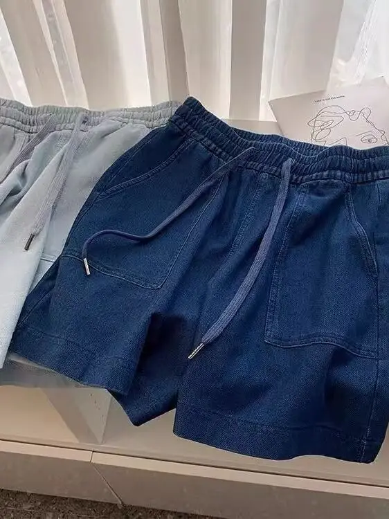 High Waist Wide Leg Denim Shorts plus Size Women's Summer Thin Elastic Drawstring Five-Quarter Pants for Plump Sisters
High Waist Wide Leg Denim Shorts plus Size Women's Summer Thin Elastic Drawstring Five-Quarter Pants for Plump Sisters