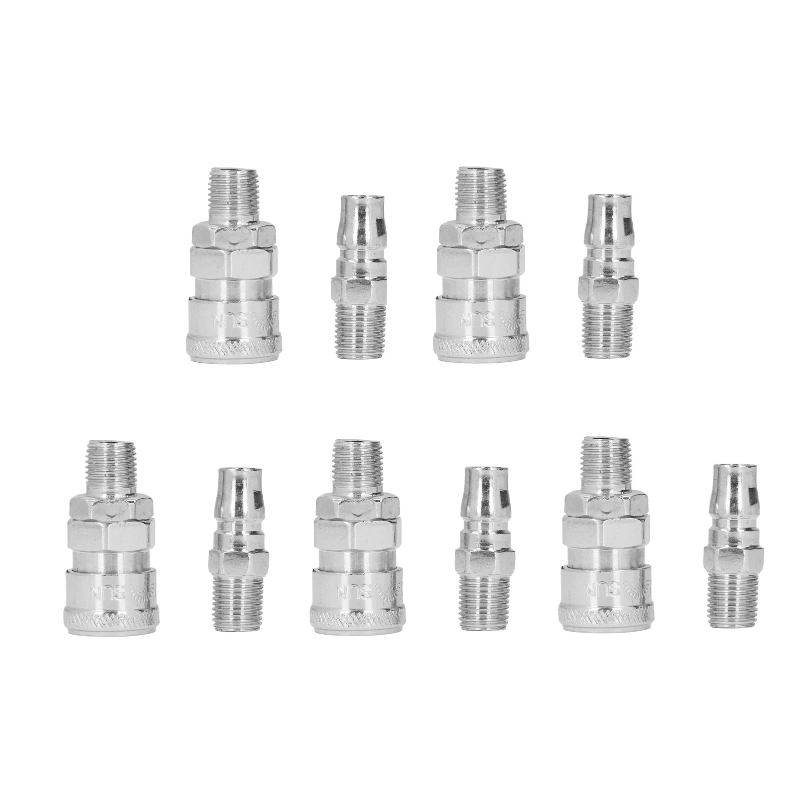 5 Sets Air Coupler Nickel Plated Stainless Steel Pneumatic Quick Connect Fittings and Plug Kit(1/4 Male Thread (SM+PM-20) )
5 Sets Air Coupler Nickel Plated Stainless Steel Pneumatic Quick Connect Fittings and Plug Kit(1/4 Male Thread (SM+PM-20) )