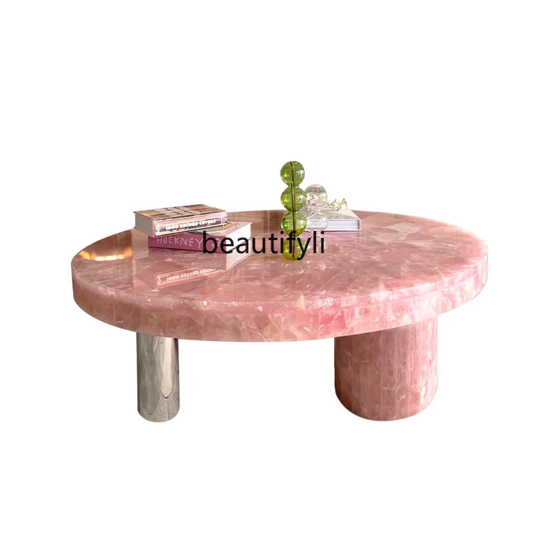 Italian light luxury powder crystal marble coffee table living room home high-end round light luxury stone coffee table
Italian light luxury powder crystal marble coffee table living room home high-end round light luxury stone coffee table