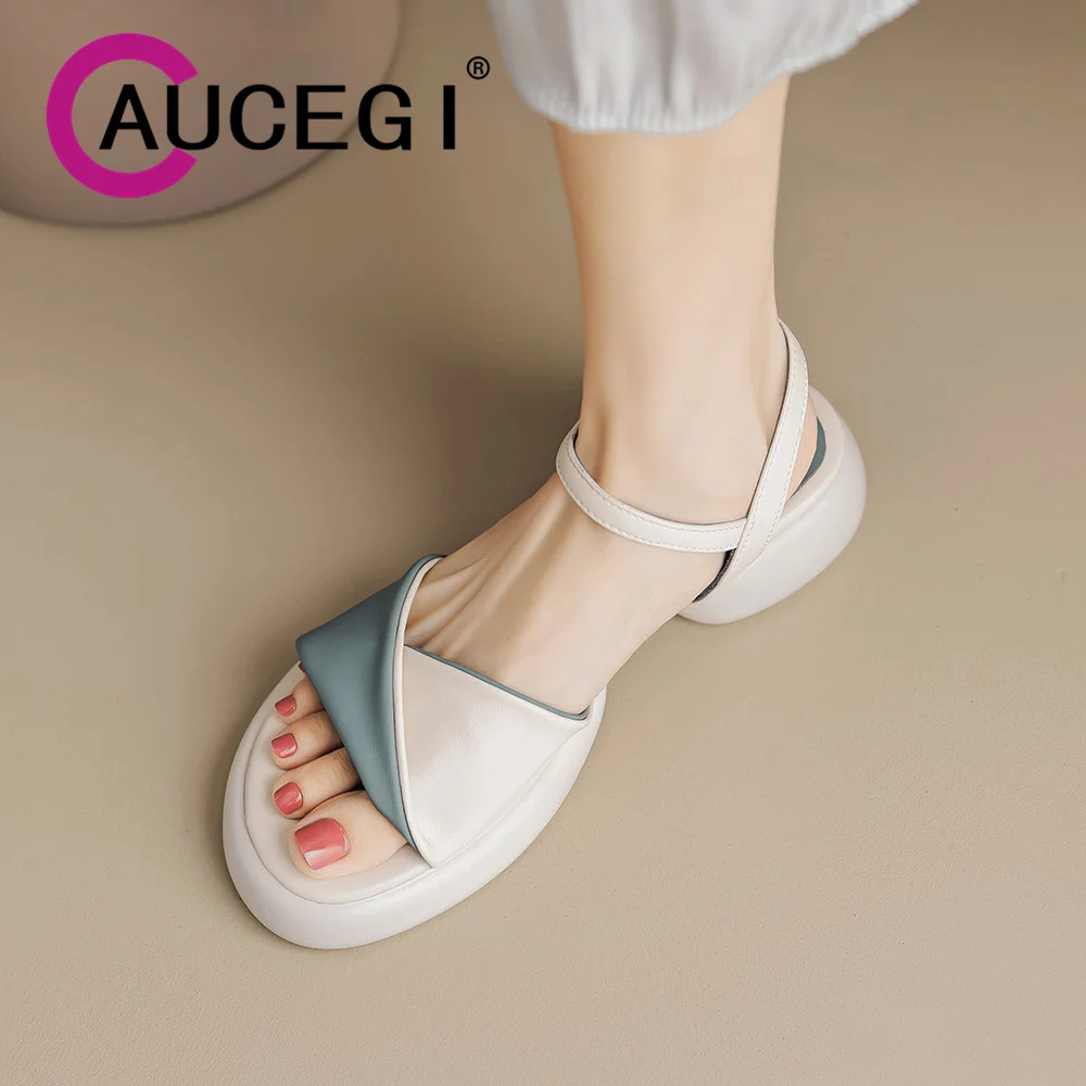 Aucegi Leisure Style Genuine Leather Woman Sandals Platform Thick Heels New Design Casual Summer Buckle Strap Casual Shoes
Aucegi Leisure Style Genuine Leather Woman Sandals Platform Thick Heels New Design Casual Summer Buckle Strap Casual Shoes
