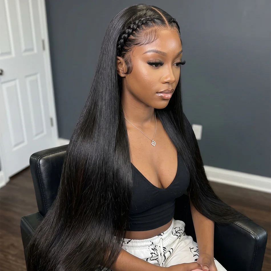 Premium 40 Inch Extra Long 250% Density Natural Black 13x4 HD Lace Frontal Bone Straight Smooth 13x6 Remy Human Hair Wigs Pre Plucked Hairline Invisible Bleached Knots Wear and Go 5x5 Glueless Closure Full Thick Ends
Premium 40 Inch Extra Long 250% Density Natural Black 13x4 HD Lace Frontal Bone Straight Smooth 13x6 Remy Human Hair Wigs Pre Plucked Hairline Invisible Bleached Knots Wear and Go 5x5 Glueless Closure Full Thick Ends
