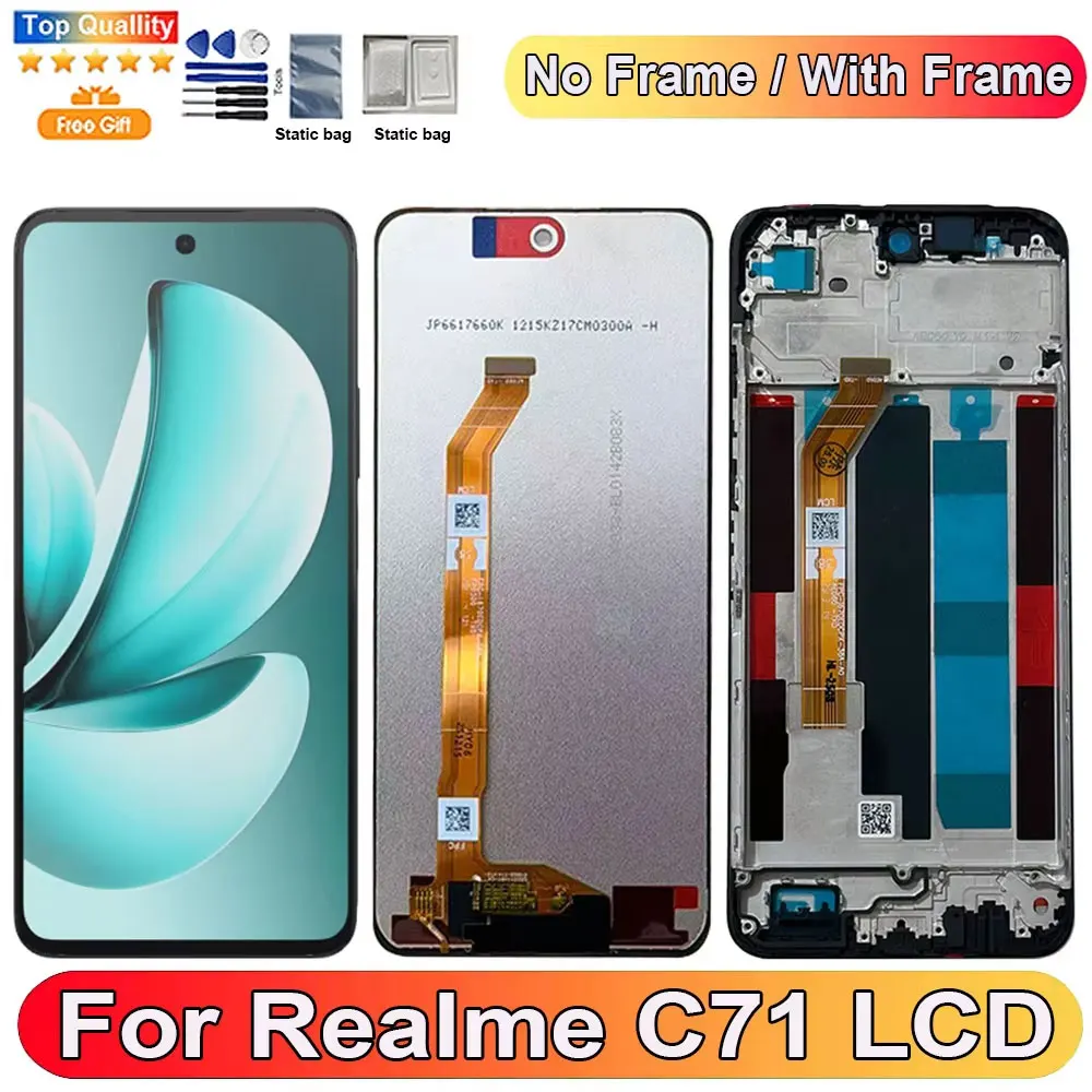 6.67'' screen For Realme C71 RMX5303 LCD Display With Frame Touch Panel Digitizer Replacement Assembly For Realme C71 Screen
6.67'' screen For Realme C71 RMX5303 LCD Display With Frame Touch Panel Digitizer Replacement Assembly For Realme C71 Screen