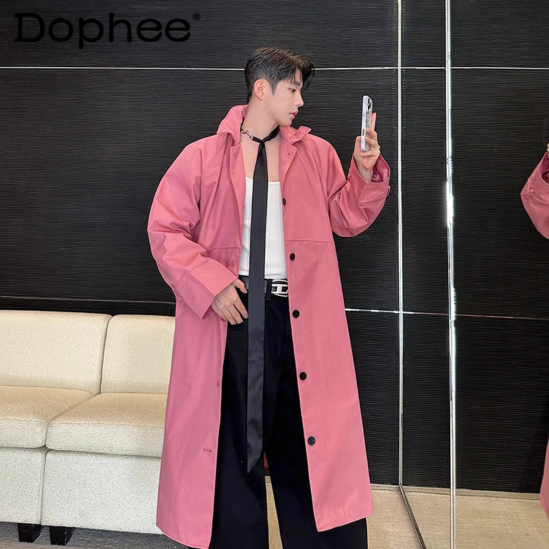 Men's 2025 Autumn Winter New Mid-Length Fashion Trench Coats Single-Breasted Design Trench Trend Solid Color Long Sleeve Jackets 
Men's 2025 Autumn Winter New Mid-Length Fashion Trench Coats Single-Breasted Design Trench Trend Solid Color Long Sleeve Jackets