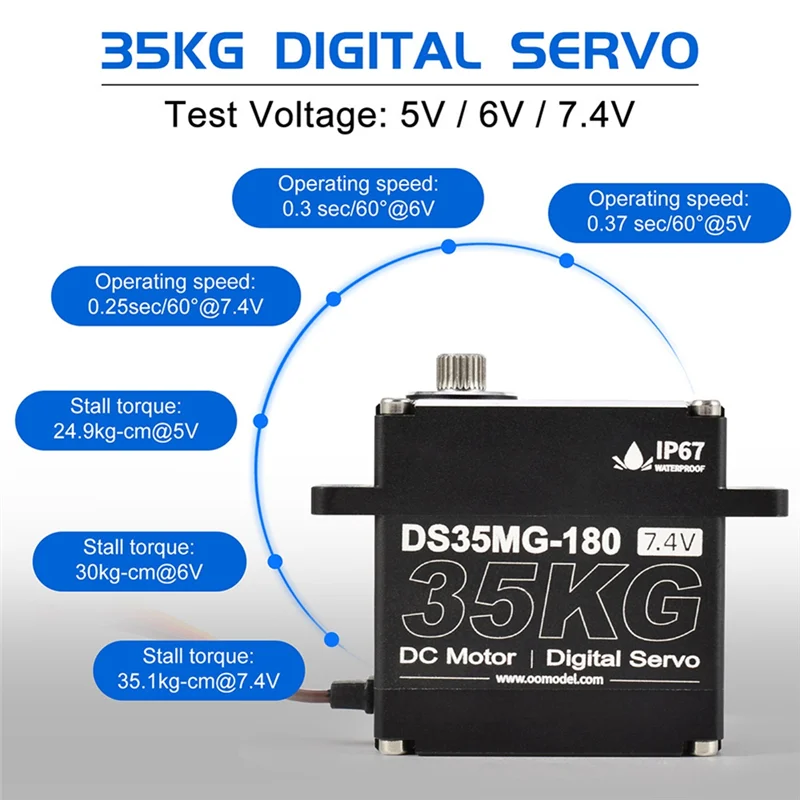 Stylish-25KG RC Servo Motor Waterproof Digital Servo High Torque Metal Gear Servo For RC Car Robot Mechanical Arms B
Stylish-25KG RC Servo Motor Waterproof Digital Servo High Torque Metal Gear Servo For RC Car Robot Mechanical Arms B