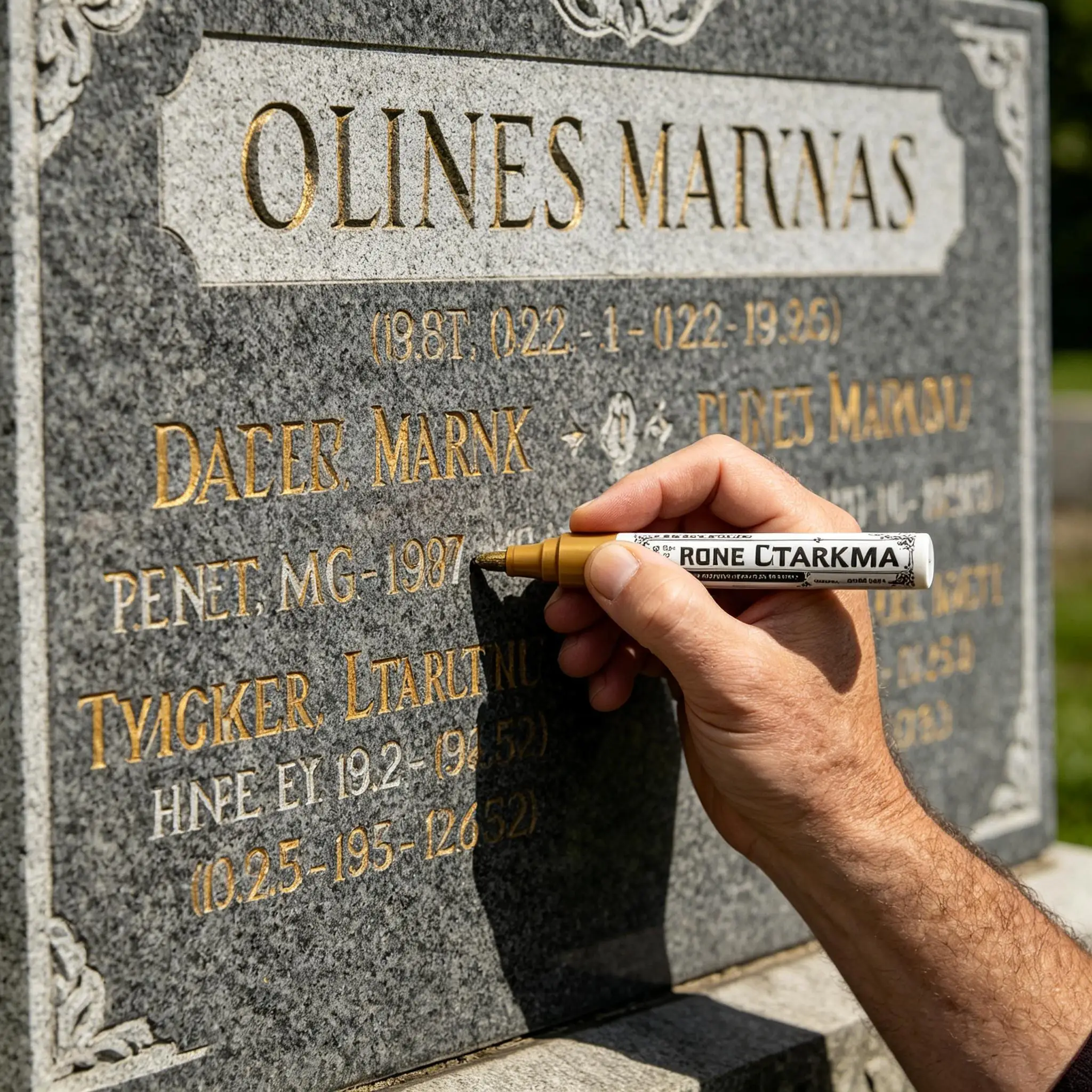 trendy Faded Tombstone Letter Repair Pen Waterproof Permanent Stone Marker for Weathered Grave Memorial Epitaph BHL1005
trendy Faded Tombstone Letter Repair Pen Waterproof Permanent Stone Marker for Weathered Grave Memorial Epitaph BHL1005