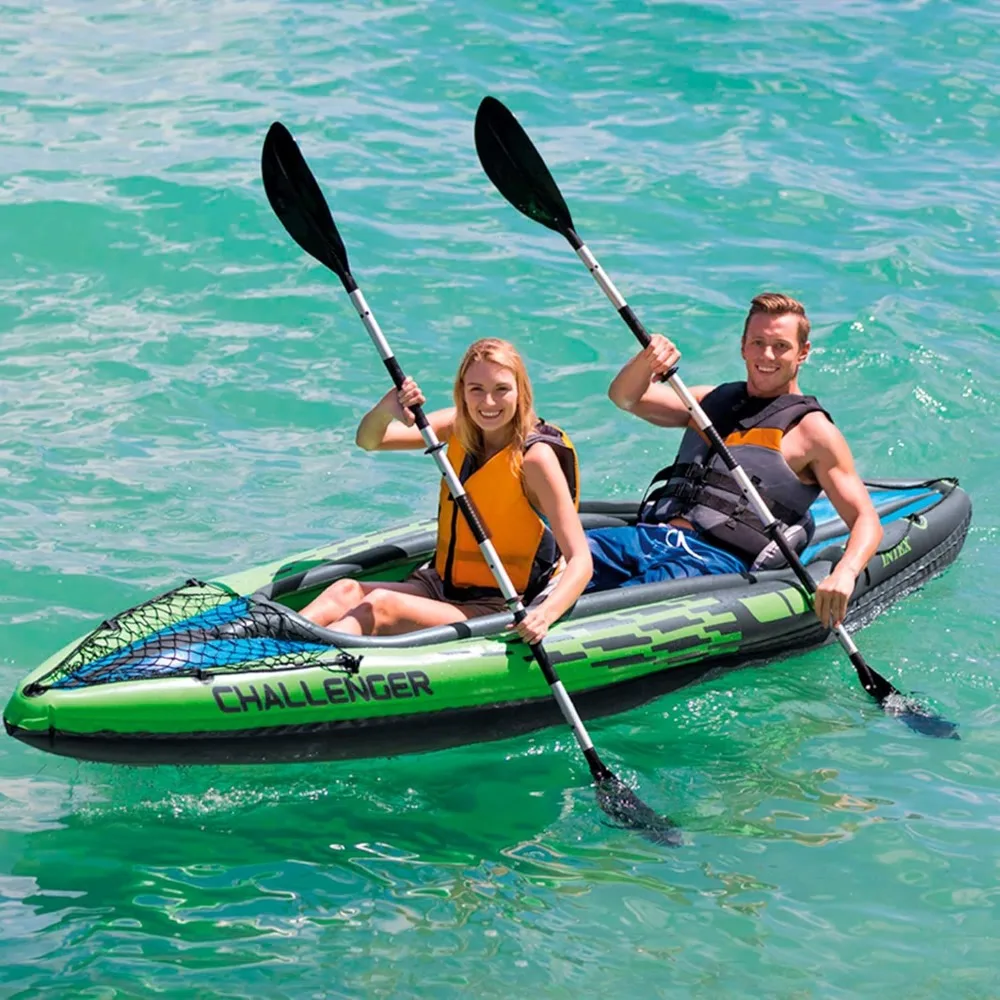 Challenger Inflatable Kayak Series: Includes Deluxe 86in Kayak Paddles and High-Output Pump – SuperStrong PVC
Challenger Inflatable Kayak Series: Includes Deluxe 86in Kayak Paddles and High-Output Pump – SuperStrong PVC