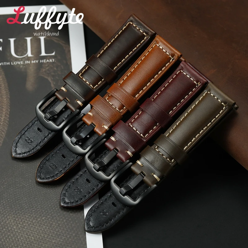 Vintage Oil Wax Leather Wristwatch Strap 20mm 22mm 24mm 26mm Universal Replacement Watch Band Men's Black Green Blue Bracelet
Vintage Oil Wax Leather Wristwatch Strap 20mm 22mm 24mm 26mm Universal Replacement Watch Band Men's Black Green Blue Bracelet