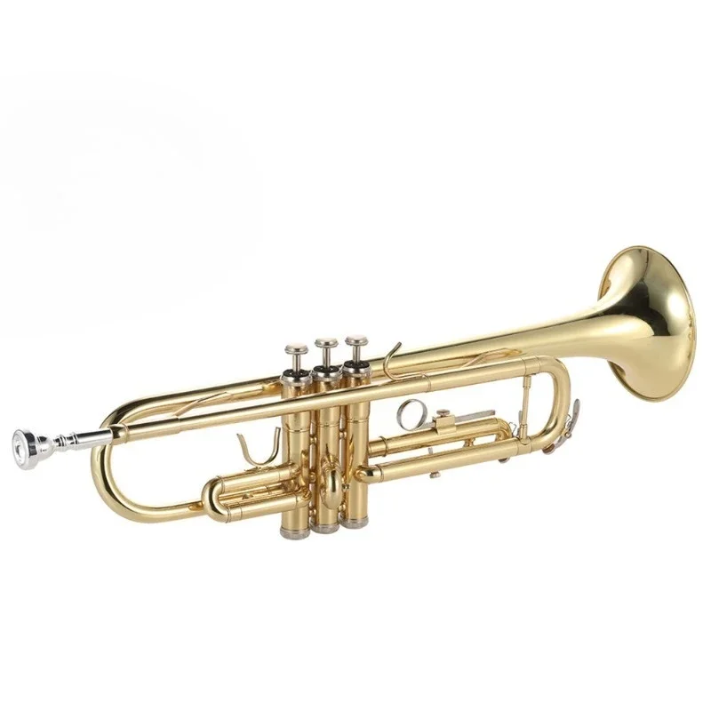 Trumpet musical instrument in B flat, children's professional student grade examination, beginner wind instrument brass gold
Trumpet musical instrument in B flat, children's professional student grade examination, beginner wind instrument brass gold