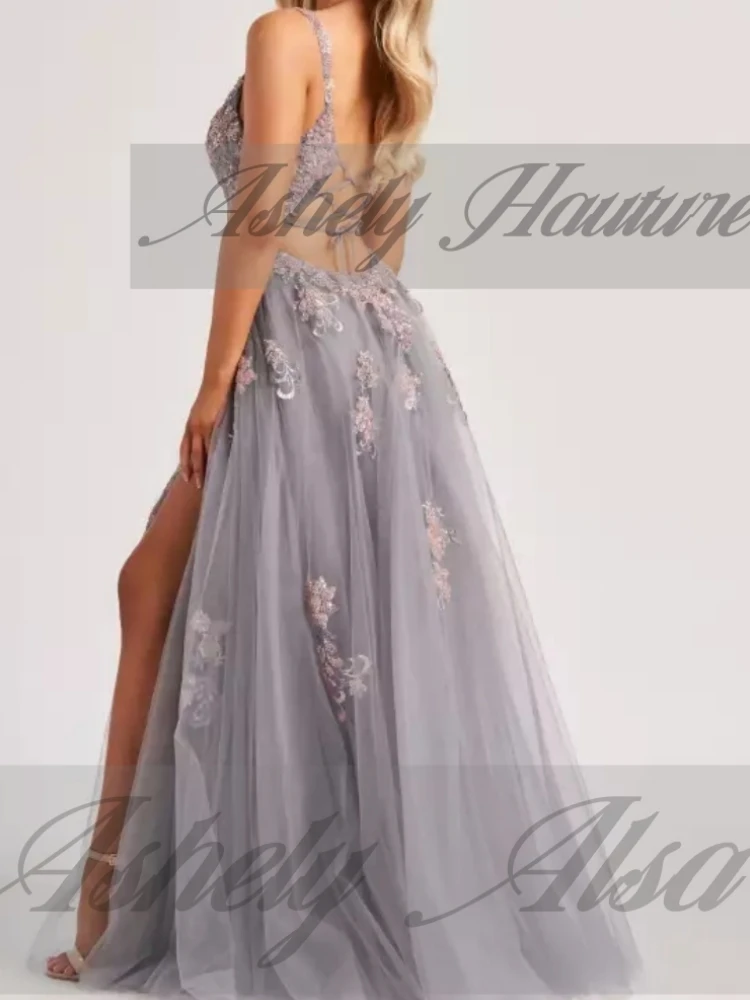 Customized Elegant Side Split Party Dress V Neck Beads Applique Tulle A Line Formal Evening Dresses Prom Occasion Wedding Guest
Customized Elegant Side Split Party Dress V Neck Beads Applique Tulle A Line Formal Evening Dresses Prom Occasion Wedding Guest