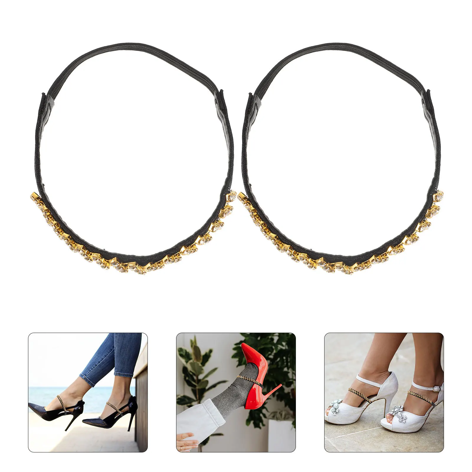 1Pair Elastic Heel Shoe Straps Rhinestone Detachable Ankle Bands Non Slip Adjustable Replacement Strap for High Heels Women
1Pair Elastic Heel Shoe Straps Rhinestone Detachable Ankle Bands Non Slip Adjustable Replacement Strap for High Heels Women