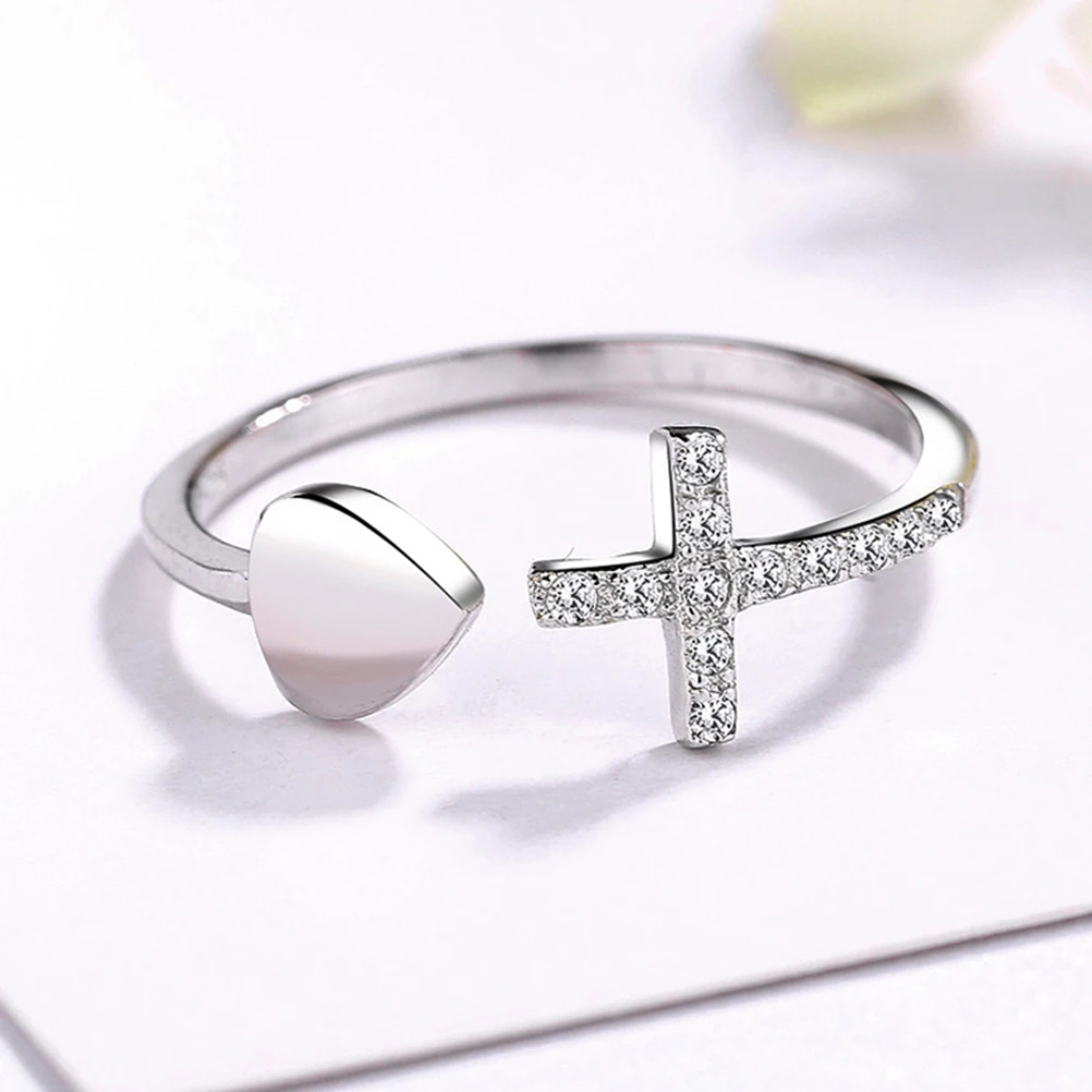 Romantic Rhinestone Heart Finger Ring Silver Adjustable Open Ring Durable Lustrous Jewelry Festival Gift Party Accessory
Romantic Rhinestone Heart Finger Ring Silver Adjustable Open Ring Durable Lustrous Jewelry Festival Gift Party Accessory