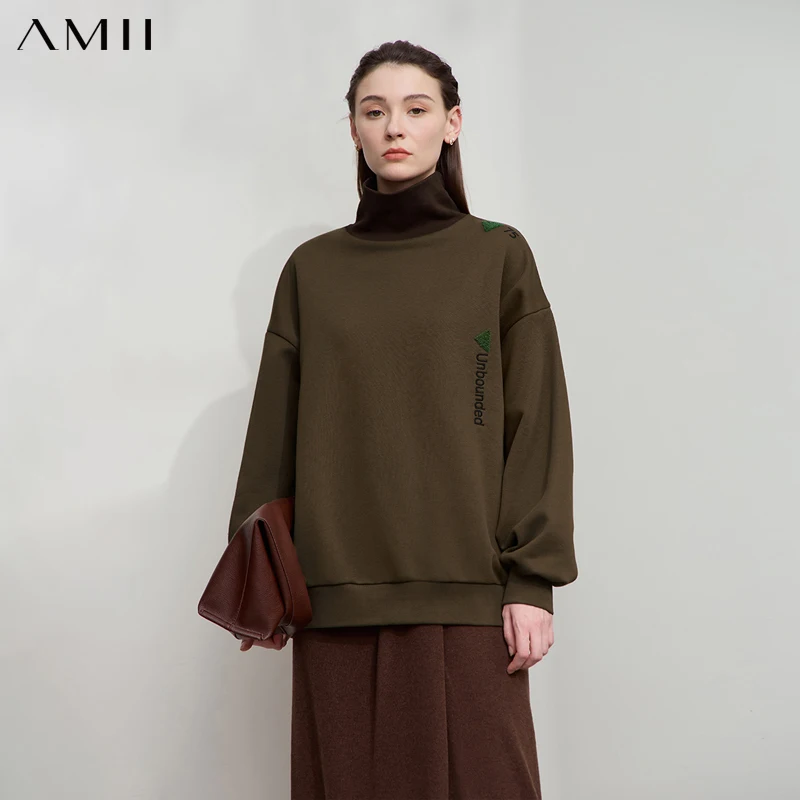AMII минималистичный осенний свитшот с вышивкой 2025, женские свободные пуловеры, топы, водолазка, бархатный свитшот 12443255
AMII минималистичный осенний свитшот с вышивкой 2025, женские свободные пуловеры, топы, водолазка, бархатный свитшот 12443255