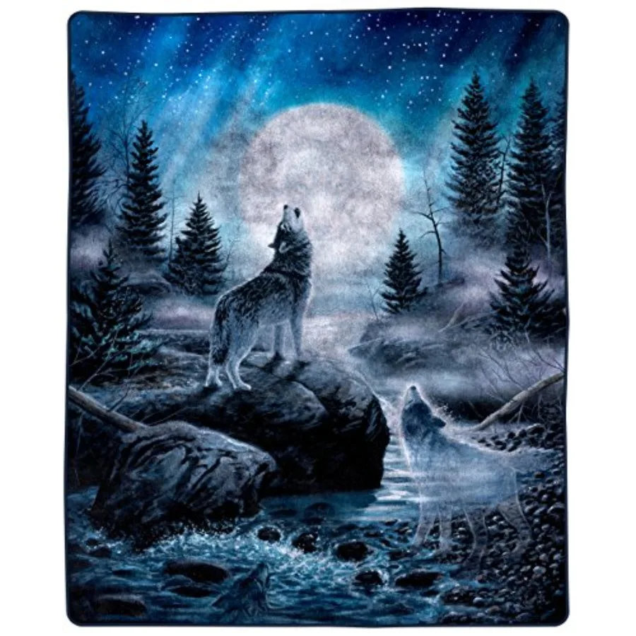 Wolf Blanket - 80x92-Inch Printed Howling Wolf Moon Blanket - Plush Thick 8lb Faux Mink Queen Throw for Couches Sofas or Beds b
Wolf Blanket - 80x92-Inch Printed Howling Wolf Moon Blanket - Plush Thick 8lb Faux Mink Queen Throw for Couches Sofas or Beds b