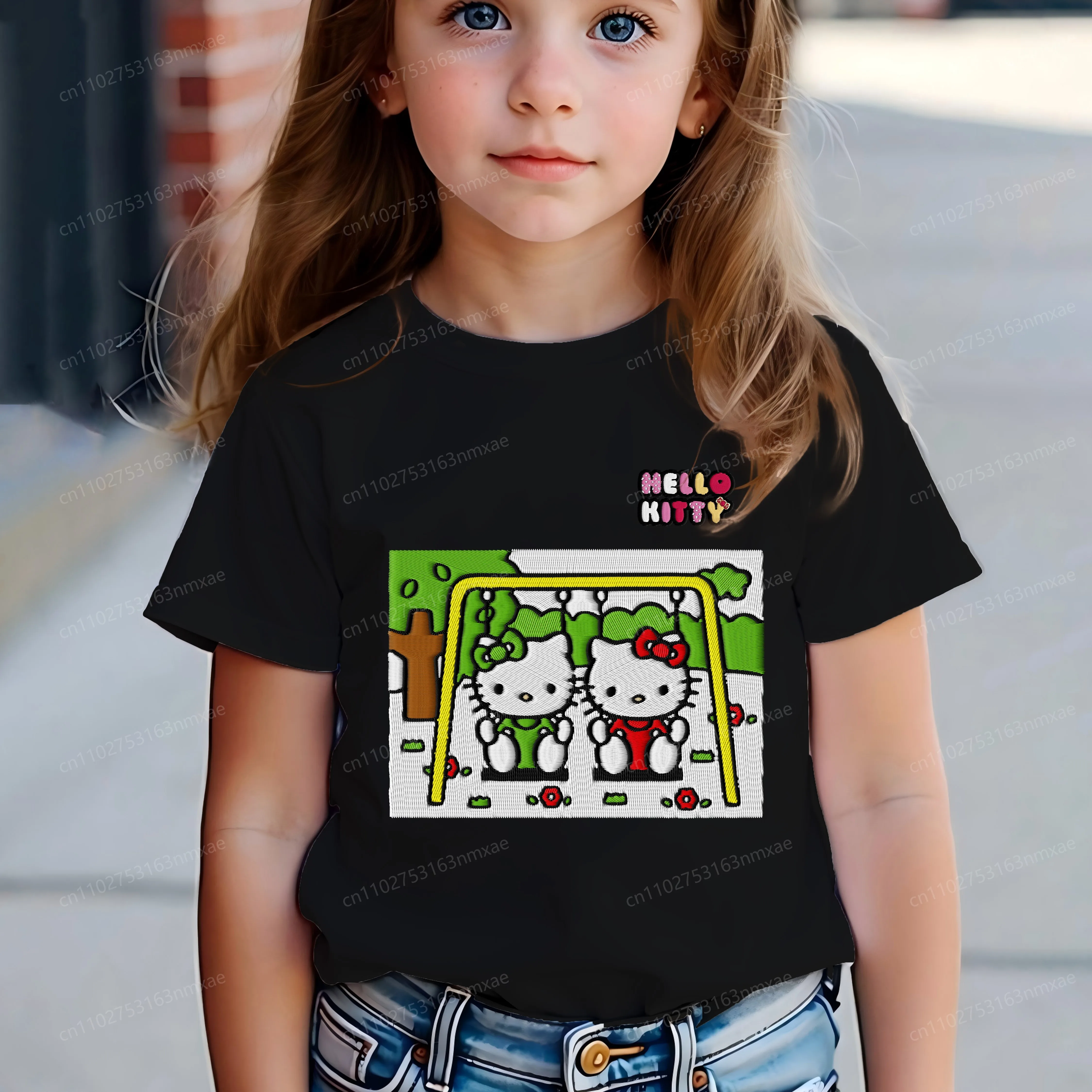 Pure Cotton T-shirt for Girls Embroidery Hello Kitty Texture Children Summer Clothes Top 2025 Girl Clothing Kids Girls' Mother
Pure Cotton T-shirt for Girls Embroidery Hello Kitty Texture Children Summer Clothes Top 2025 Girl Clothing Kids Girls' Mother