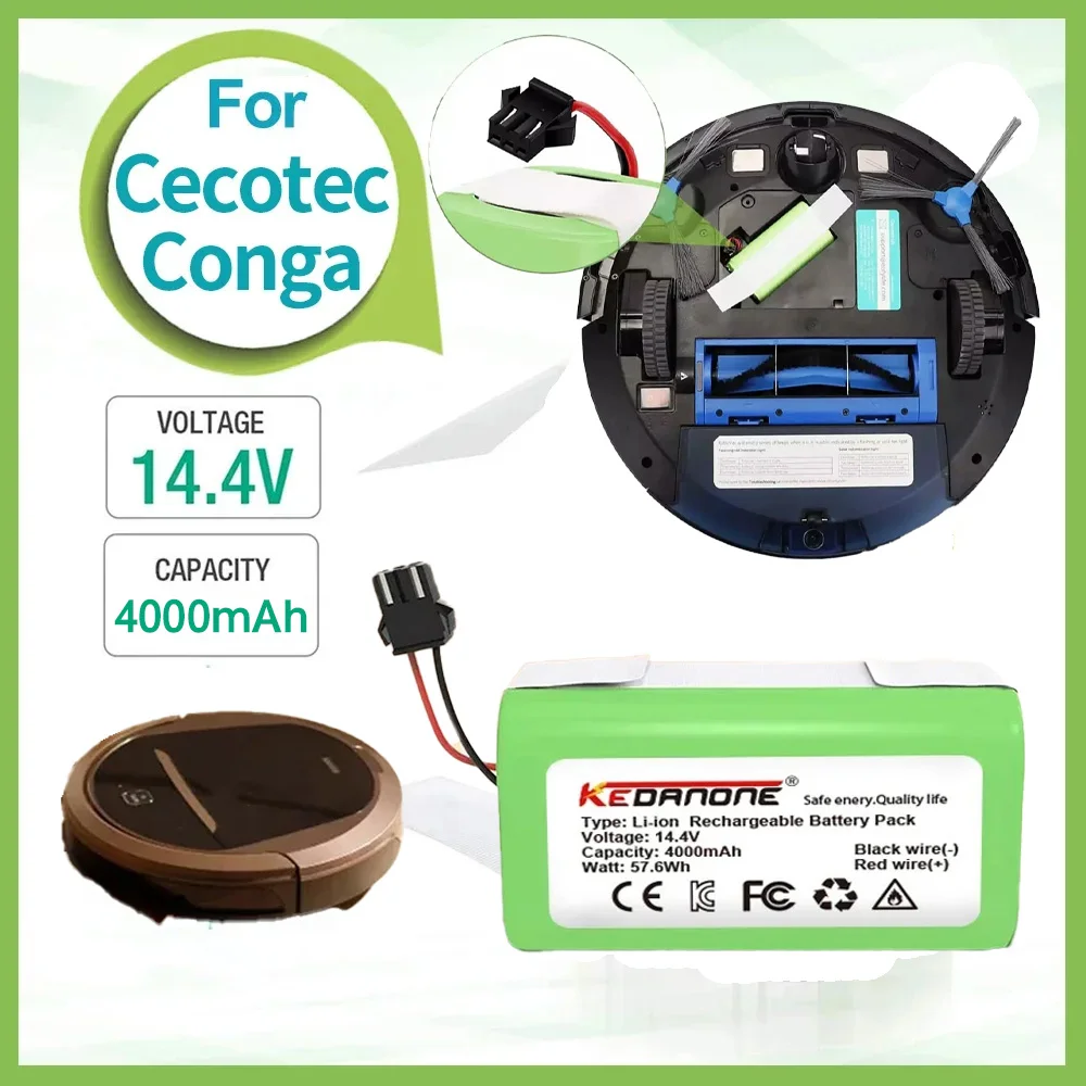 Replacement 14.4V/3500mAh Li-ion Battery for Cecotec Conga 950/990/1090 | Compatible with Ecovacs Deebot 601/605, Eufy 35C
Replacement 14.4V/3500mAh Li-ion Battery for Cecotec Conga 950/990/1090 | Compatible with Ecovacs Deebot 601/605, Eufy 35C