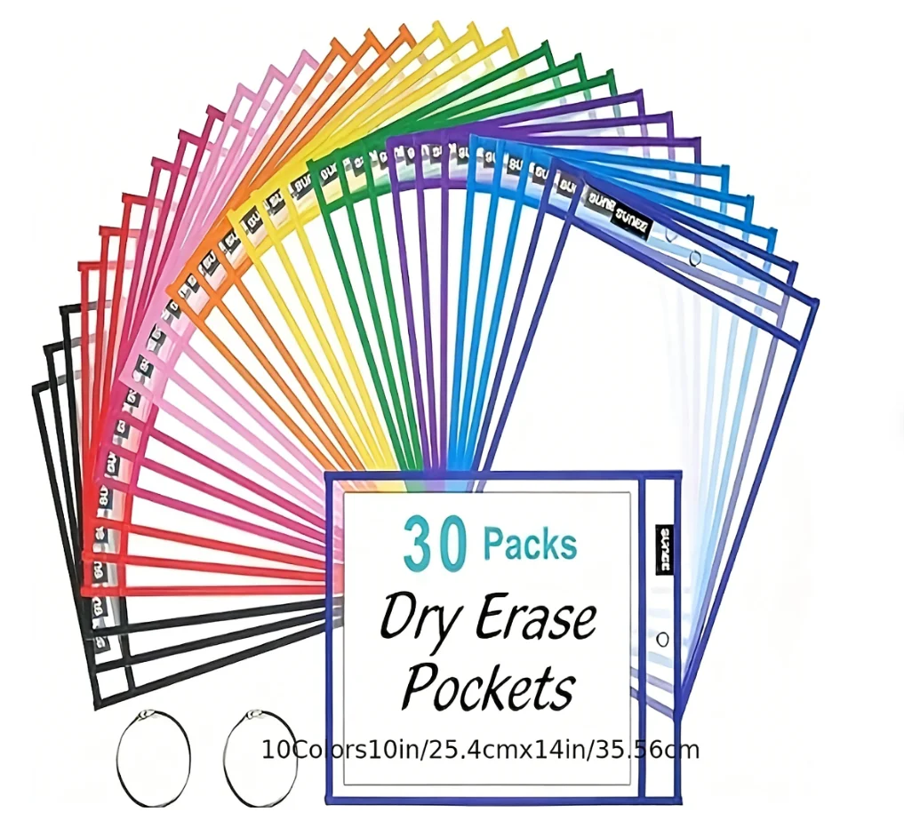 Большие многоразовые карманные рукава для сухого стирания, 2 кольца, 10 разных цветов, 10x14, держатели для билетов, принадлежности для учителей и классов
Большие многоразовые карманные рукава для сухого стирания, 2 кольца, 10 разных цветов, 10x14, держатели для билетов, принадлежности для учителей и классов