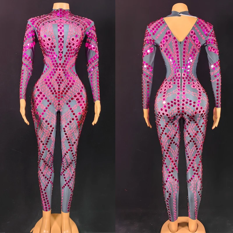 Pink Sequins Jumpsuit Women Stretch Gogo Dancer Costume Stage Festival Rave Outfit Bar Nightclub DS DJ Jazz Clothing XS6317
Pink Sequins Jumpsuit Women Stretch Gogo Dancer Costume Stage Festival Rave Outfit Bar Nightclub DS DJ Jazz Clothing XS6317