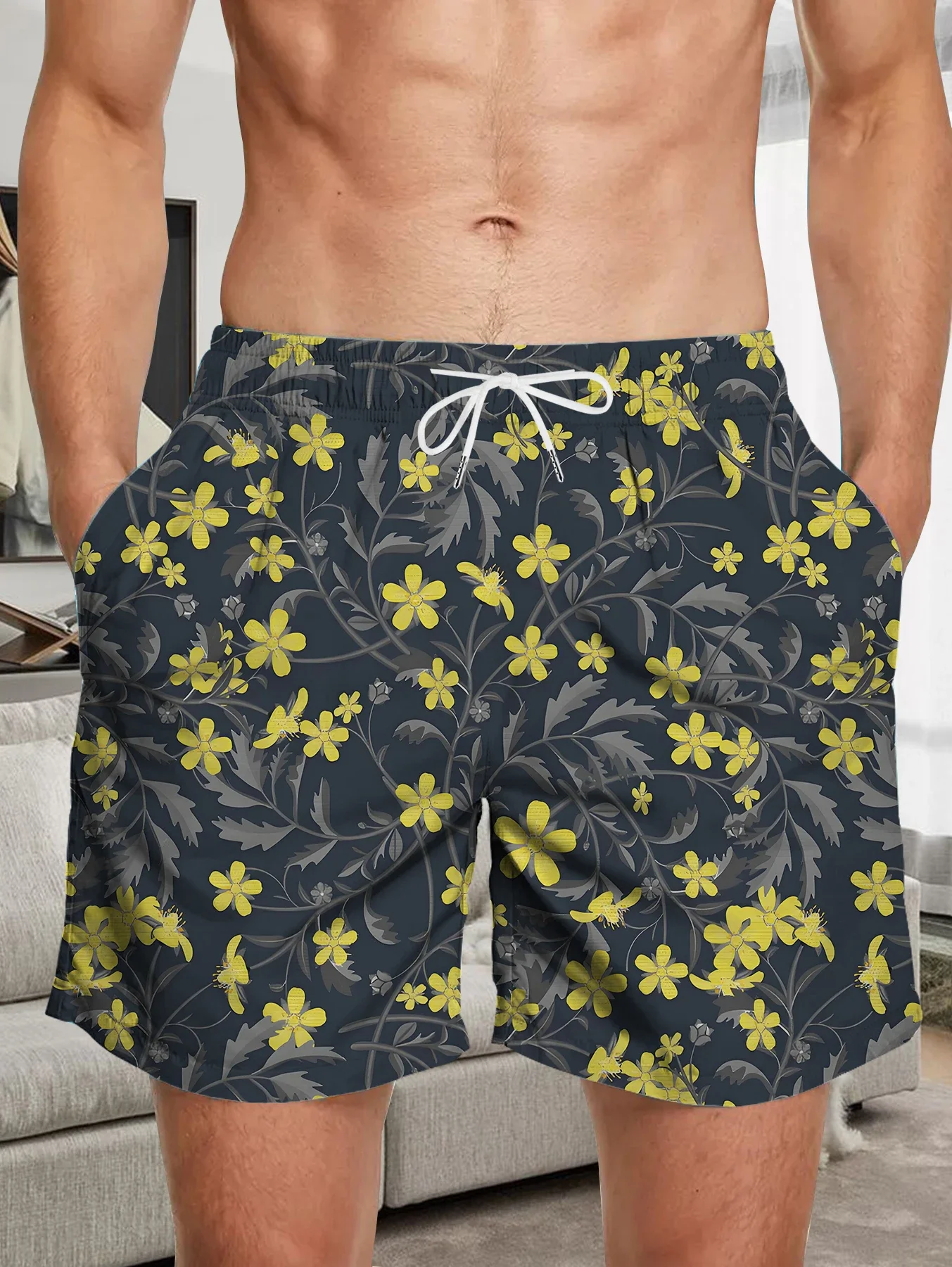 Comfort Waistband Beach Shorts Men Full Print Digital Design Polyester Trunks
Comfort Waistband Beach Shorts Men Full Print Digital Design Polyester Trunks