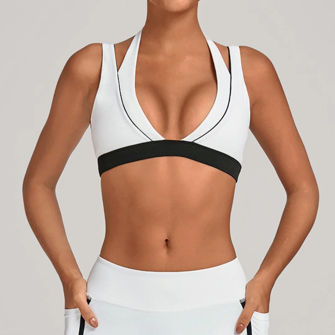 Women's Color Block Splicing Halter Yoga Bra Beautiful Back Tight Breathable Sports Top Fitness Running Casual Gym Yoga Vest
Women's Color Block Splicing Halter Yoga Bra Beautiful Back Tight Breathable Sports Top Fitness Running Casual Gym Yoga Vest