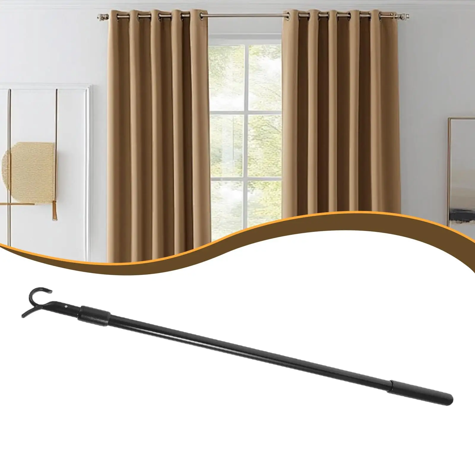 Draw Rod for Cordless Blinds Aluminum Alloy Support Black Practical Telescopic Rod to Pull Window for Roller Shades Laundry Room
Draw Rod for Cordless Blinds Aluminum Alloy Support Black Practical Telescopic Rod to Pull Window for Roller Shades Laundry Room