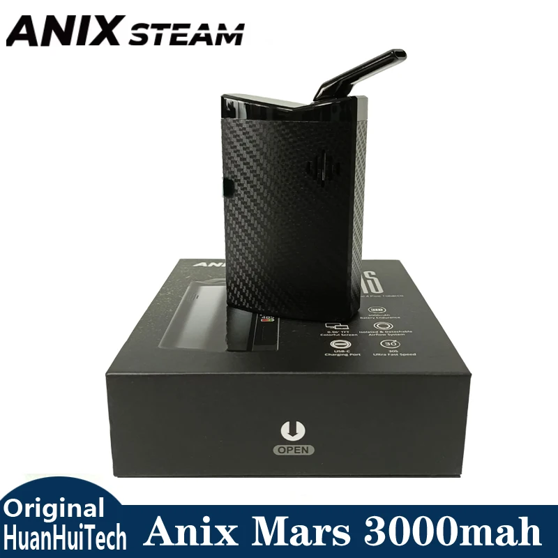 Original Anix Mars Dry Herb Vaporizer Kit 3000mAh OLED Display Temperature Control With Revolving Ceramic Airflow Tip3-in -1 Kit
Original Anix Mars Dry Herb Vaporizer Kit 3000mAh OLED Display Temperature Control With Revolving Ceramic Airflow Tip3-in -1 Kit