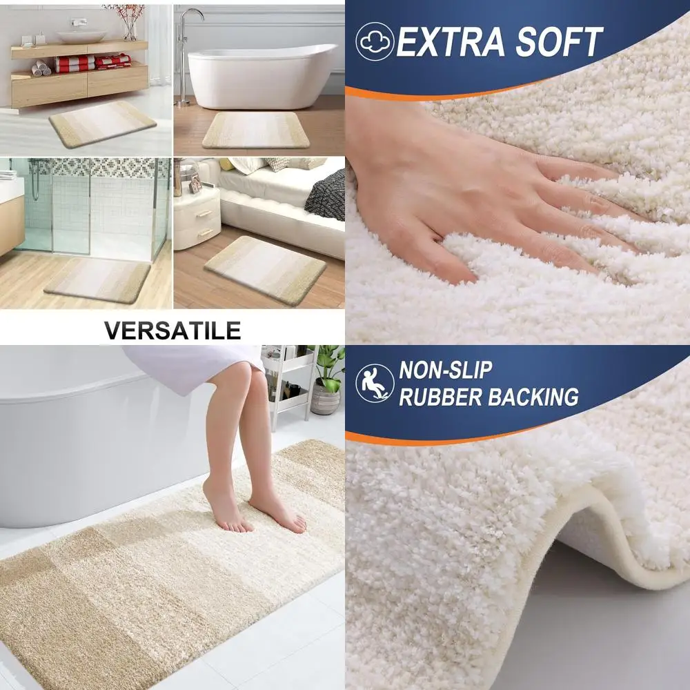 Luxury Soft Microfiber Bath Mat, 59x24, Rubber Backed, Fast Drying, Washable, for Bathroom, Shower, Light Beige
Luxury Soft Microfiber Bath Mat, 59x24, Rubber Backed, Fast Drying, Washable, for Bathroom, Shower, Light Beige