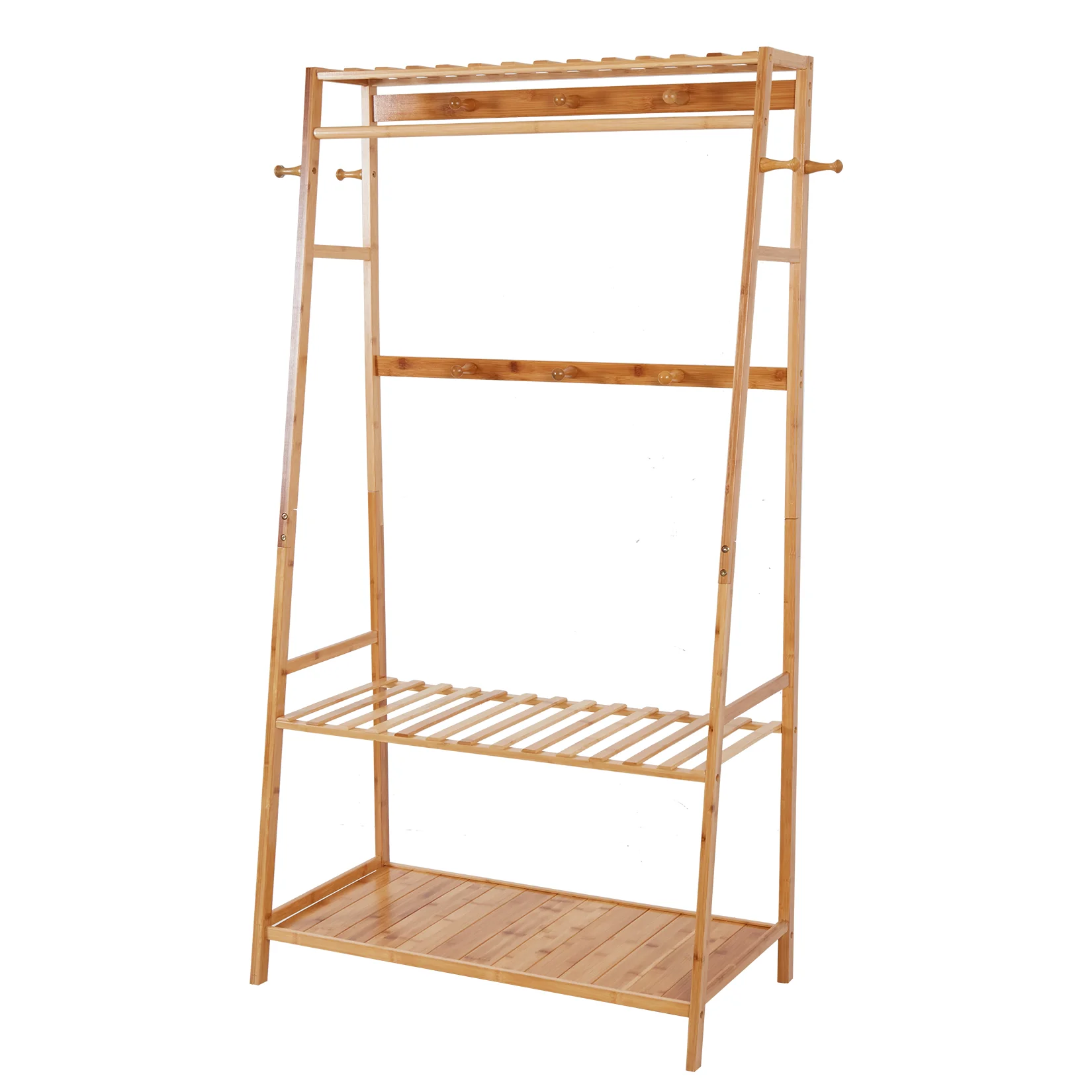 Bamboo Clothes Rail Stand Garment Rack Heavy Duty with 3 Tier Storage Shelves
Bamboo Clothes Rail Stand Garment Rack Heavy Duty with 3 Tier Storage Shelves