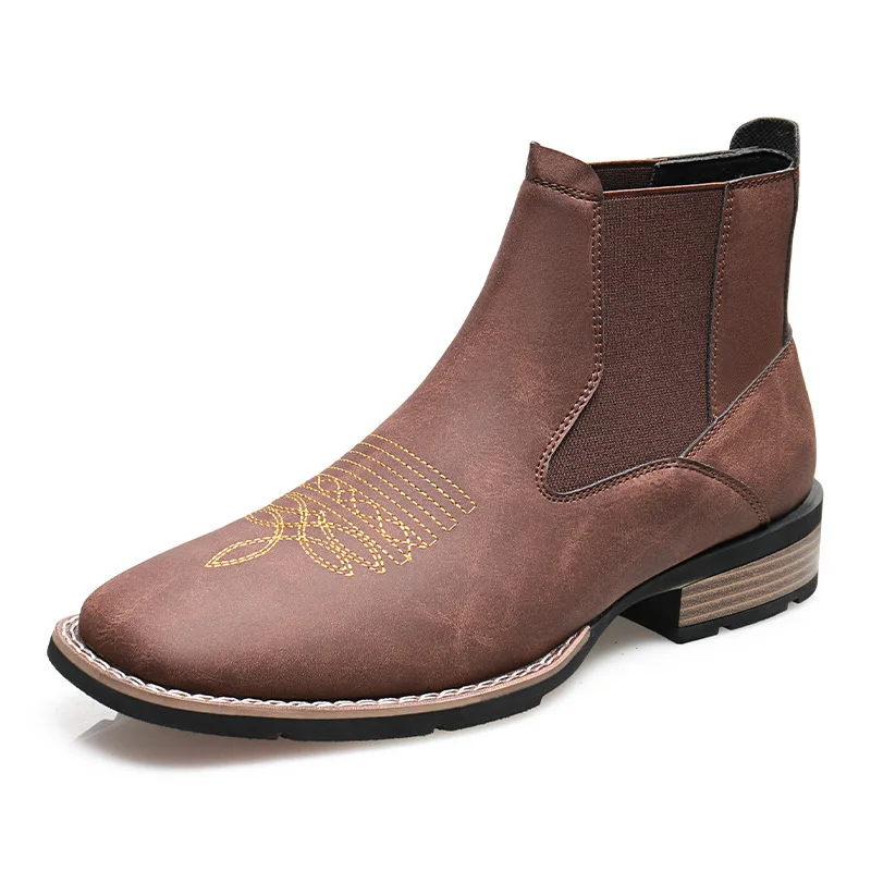 Men's Chelsea Boots High Quality Casual Leather Boots Retro Ankle Boots ForMen Embroidery Western Cowboy Boot Botas Masculinas
Men's Chelsea Boots High Quality Casual Leather Boots Retro Ankle Boots ForMen Embroidery Western Cowboy Boot Botas Masculinas