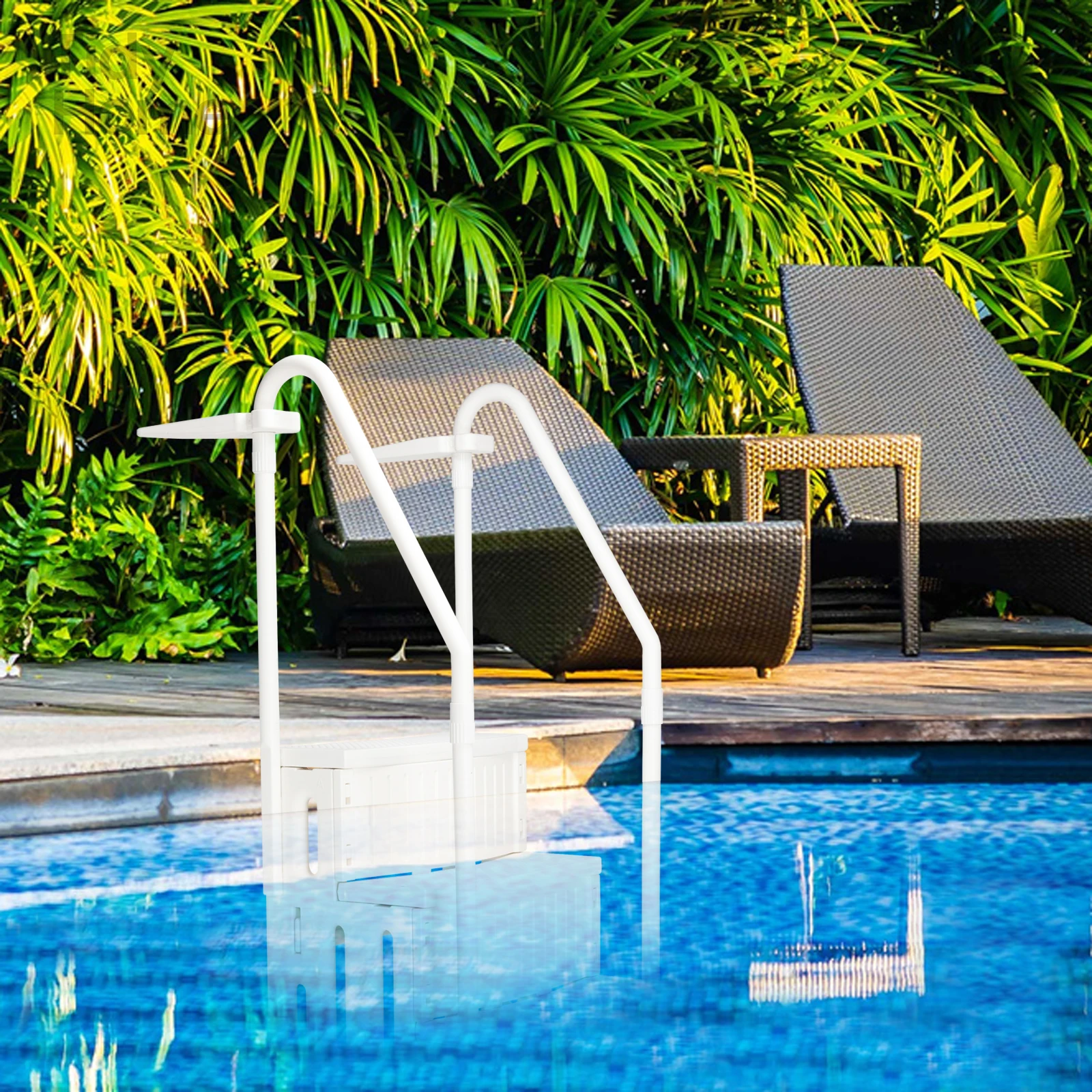 Swimming Pool Escalator, 85*68*198cm PE Swimming Pool Escalator, pool accessories, Easy to assemble, non-slip footstep, White
Swimming Pool Escalator, 85*68*198cm PE Swimming Pool Escalator, pool accessories, Easy to assemble, non-slip footstep, White