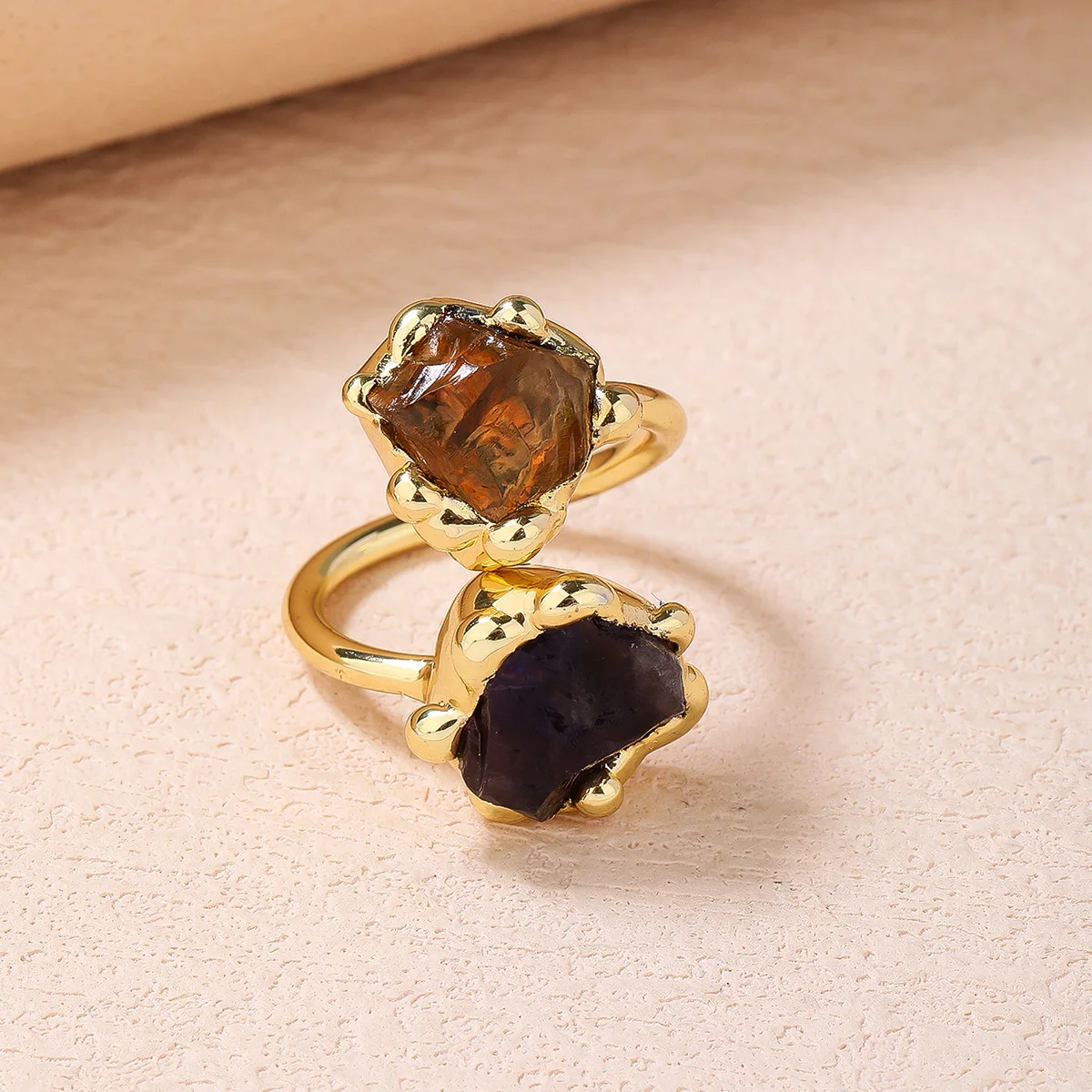 Healing Stone Amethyst Citrine Crystal Open Ring Natural Gemstone Adjustable Size Handmade Jewelry for Women Girls
Healing Stone Amethyst Citrine Crystal Open Ring Natural Gemstone Adjustable Size Handmade Jewelry for Women Girls