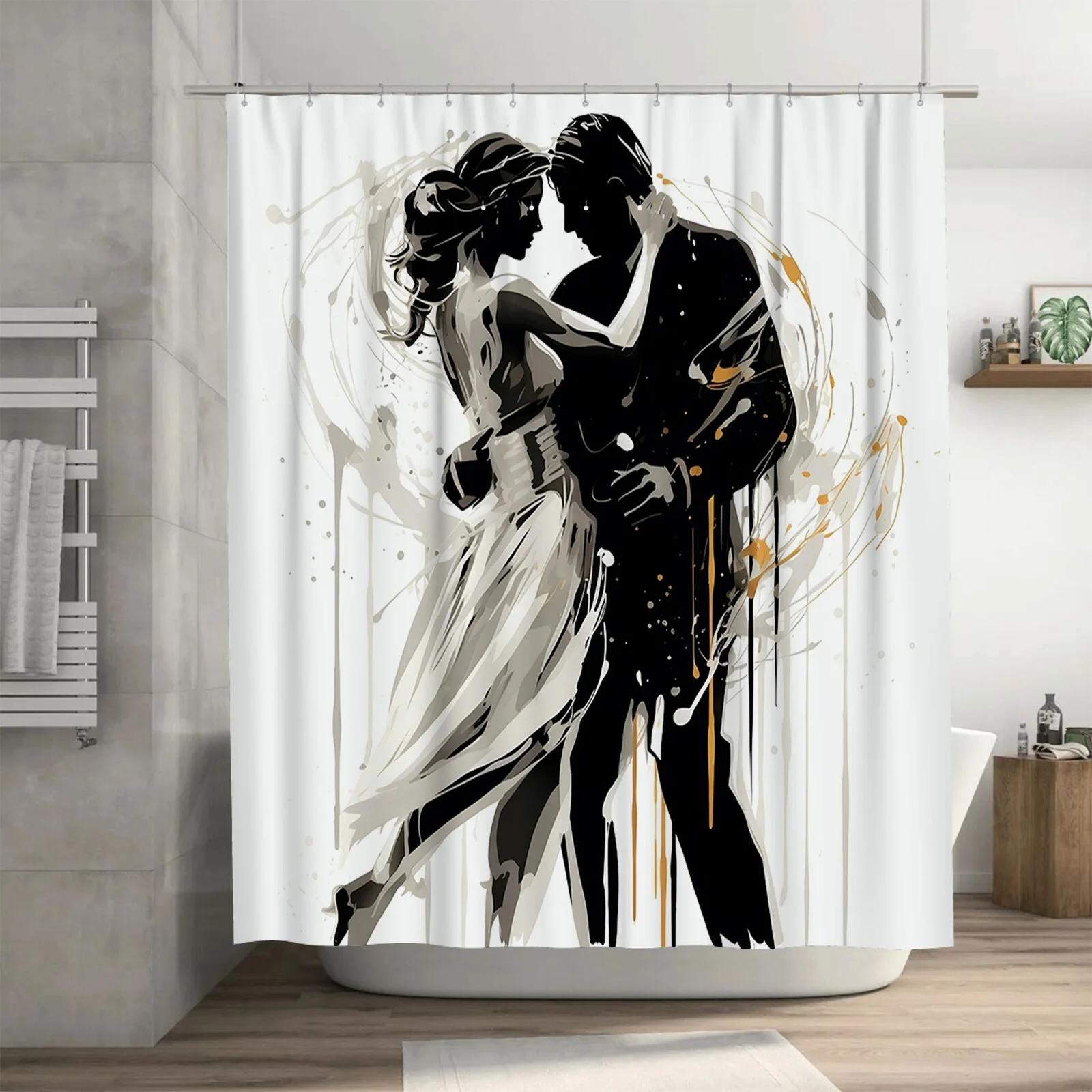 Elegant Dance Couple Artistic Waterproof Shower Curtain for Bathroom Decor, High-Quality Material and Easy to Clean
Elegant Dance Couple Artistic Waterproof Shower Curtain for Bathroom Decor, High-Quality Material and Easy to Clean