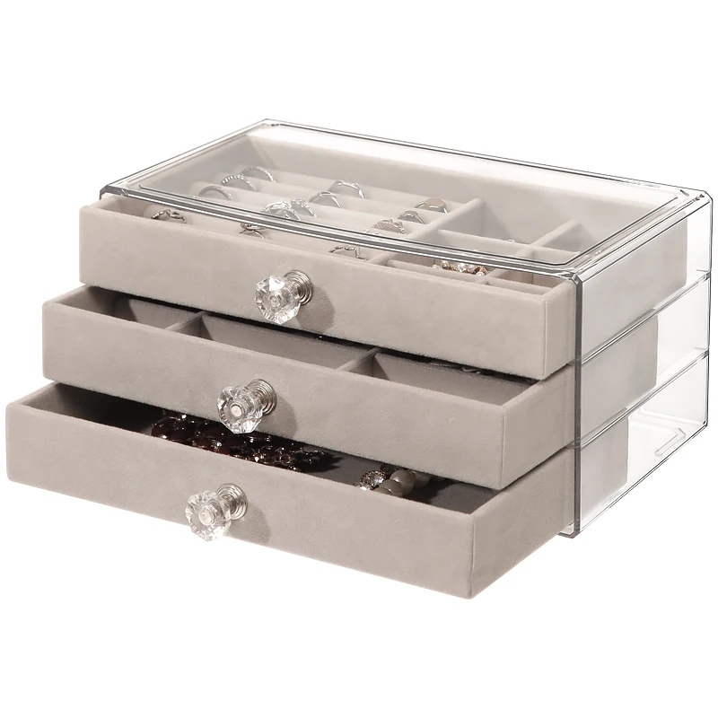Transparent Jewelry Box Plastic Ring Necklace Bracelet Jewelry Boxes Organizer Velvet Drawer Earrings Display Trinkets Storage
Transparent Jewelry Box Plastic Ring Necklace Bracelet Jewelry Boxes Organizer Velvet Drawer Earrings Display Trinkets Storage