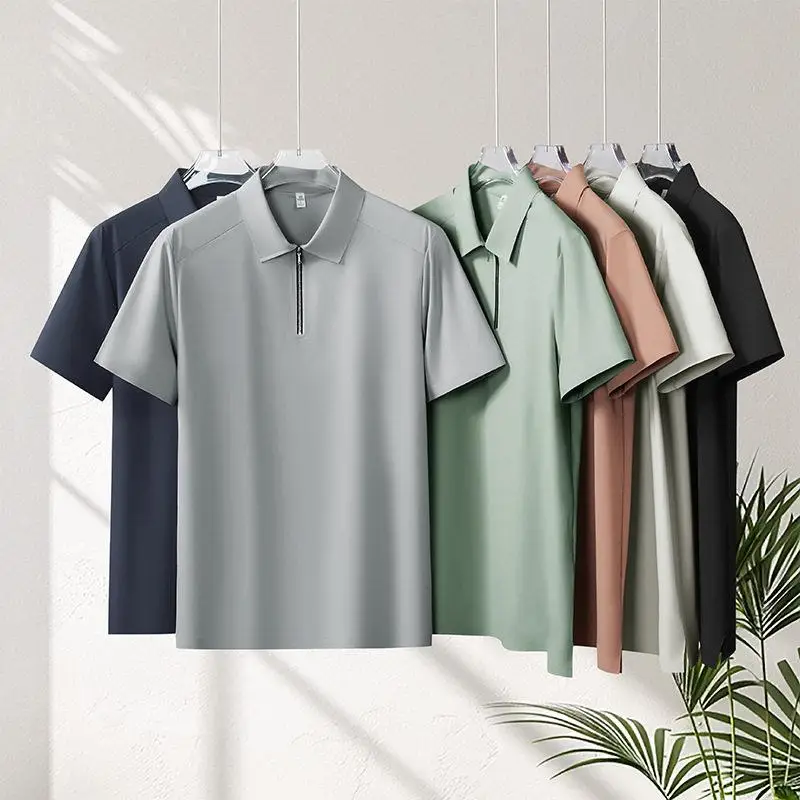 Casual Nylon Shirt with Collar Half Zipper Standard Fit Short Sleeve Business Commute Youth Fashion Summer
Casual Nylon Shirt with Collar Half Zipper Standard Fit Short Sleeve Business Commute Youth Fashion Summer