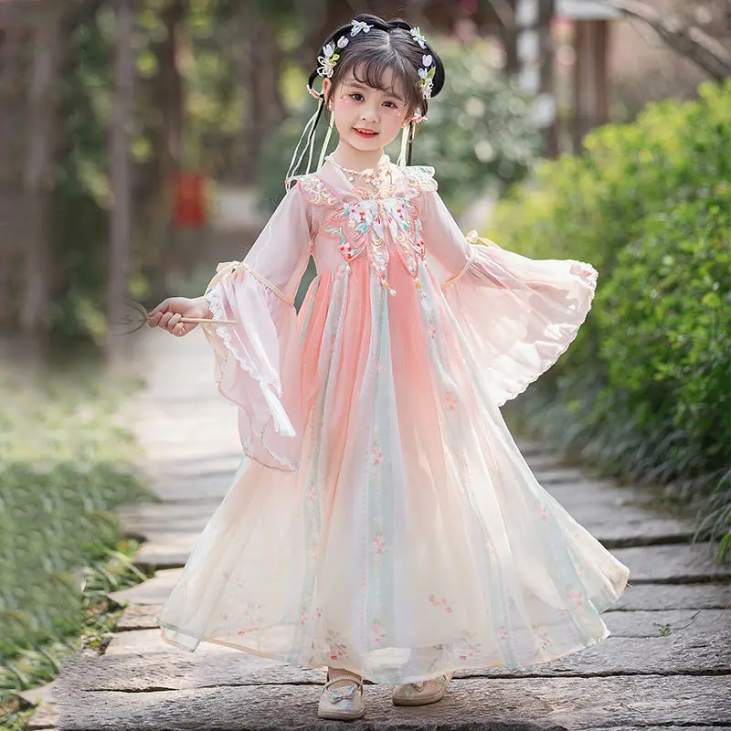 New Hanfu Girls Spring Summer Children's Ancient Perform Costume Fairy Dress 3-12y Girl Princess Dress Chinese Style Clothes
New Hanfu Girls Spring Summer Children's Ancient Perform Costume Fairy Dress 3-12y Girl Princess Dress Chinese Style Clothes