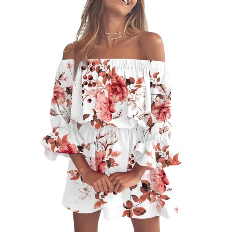European , American Cross-border Amazon Independent Station Sexy Fashion One-word Shoulder Print Dress Women's Clothing Dresses
European , American Cross-border Amazon Independent Station Sexy Fashion One-word Shoulder Print Dress Women's Clothing Dresses