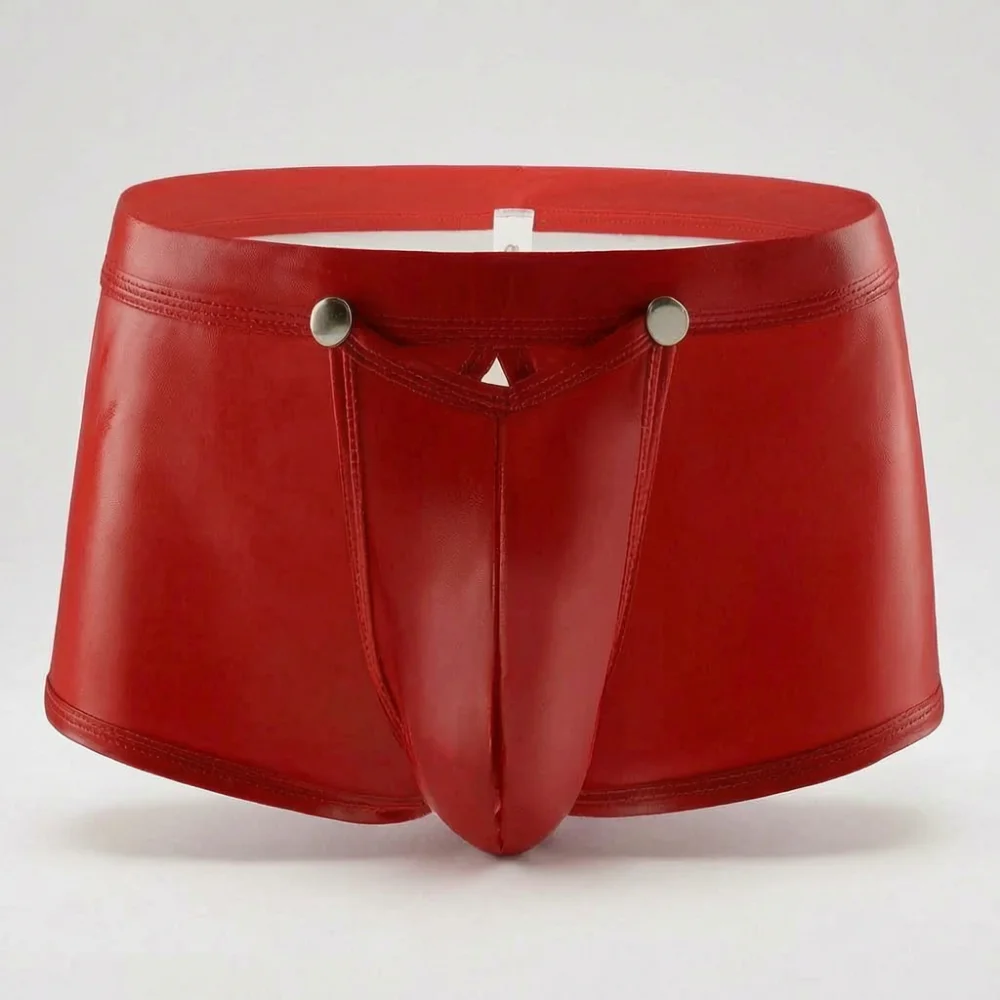 Mens PU Leather Briefs Latex Crotch G String Sexy Fetish Underwear Shaping Faux Boxer Sheath
Mens PU Leather Briefs Latex Crotch G String Sexy Fetish Underwear Shaping Faux Boxer Sheath